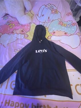 Levi's Black Hoodie with White Red Logo Tag